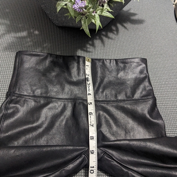 SPANX Black Faux Leather Petite Leggings - Picture 8 of 9